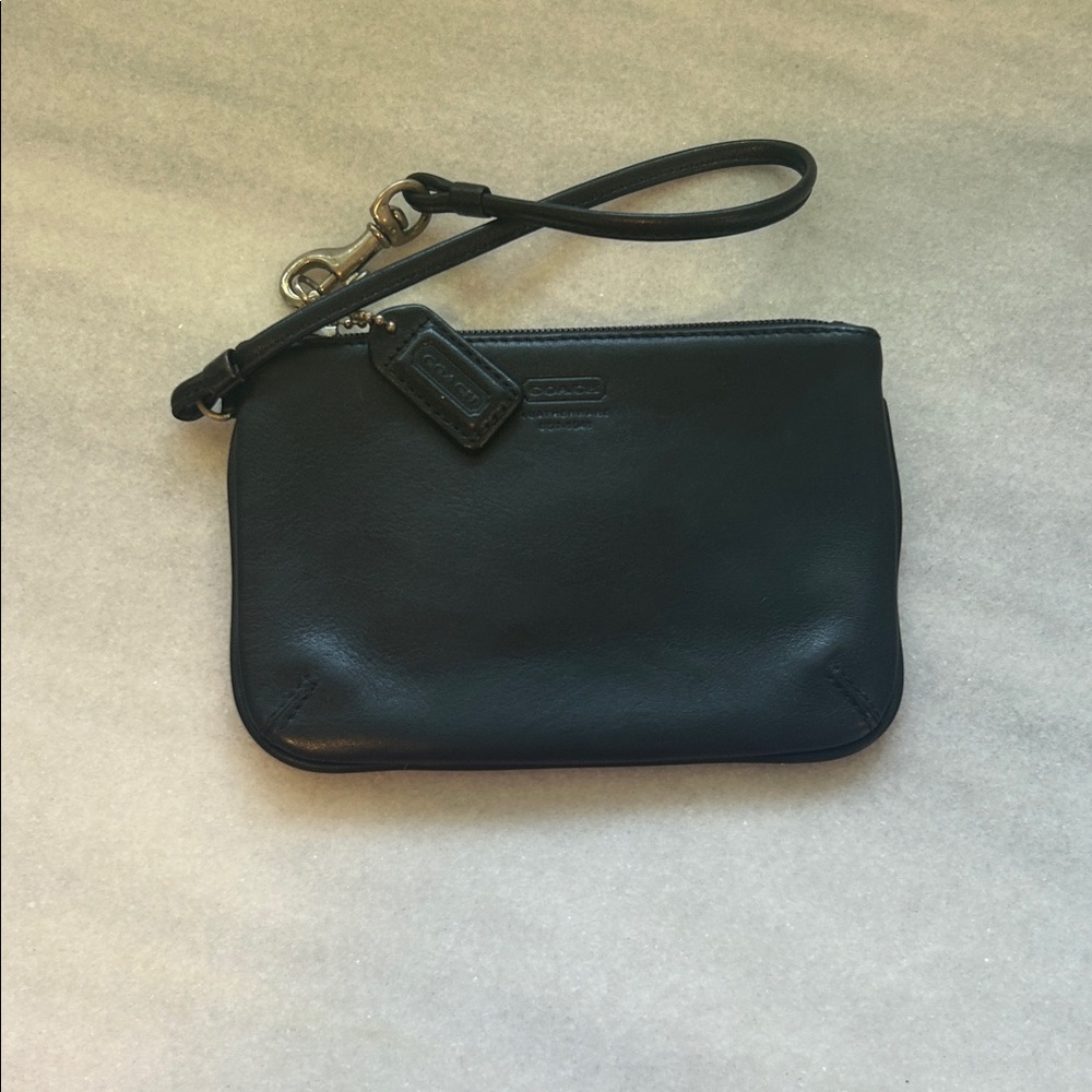 Coach Black Leather Wristlet